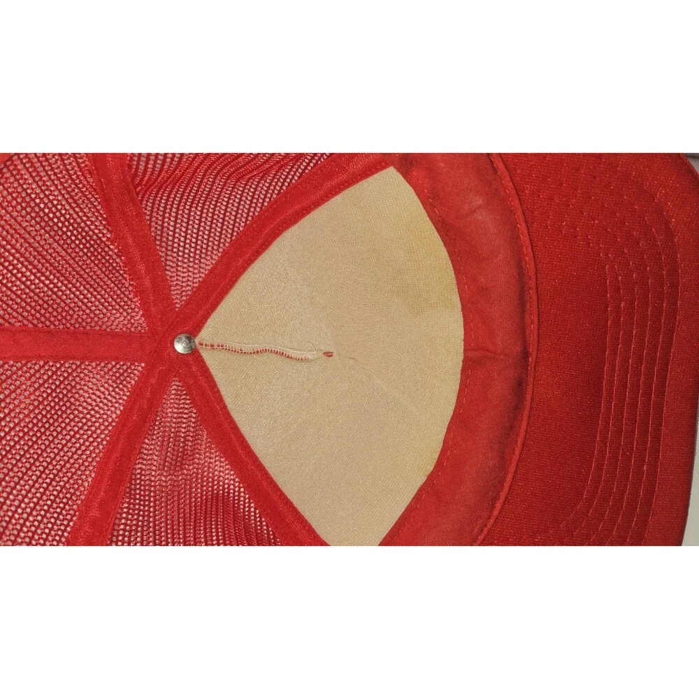 VTG 80’s Trucker Hat cap #1 Grandpa red MADE IN THE USA adjustable one size fit